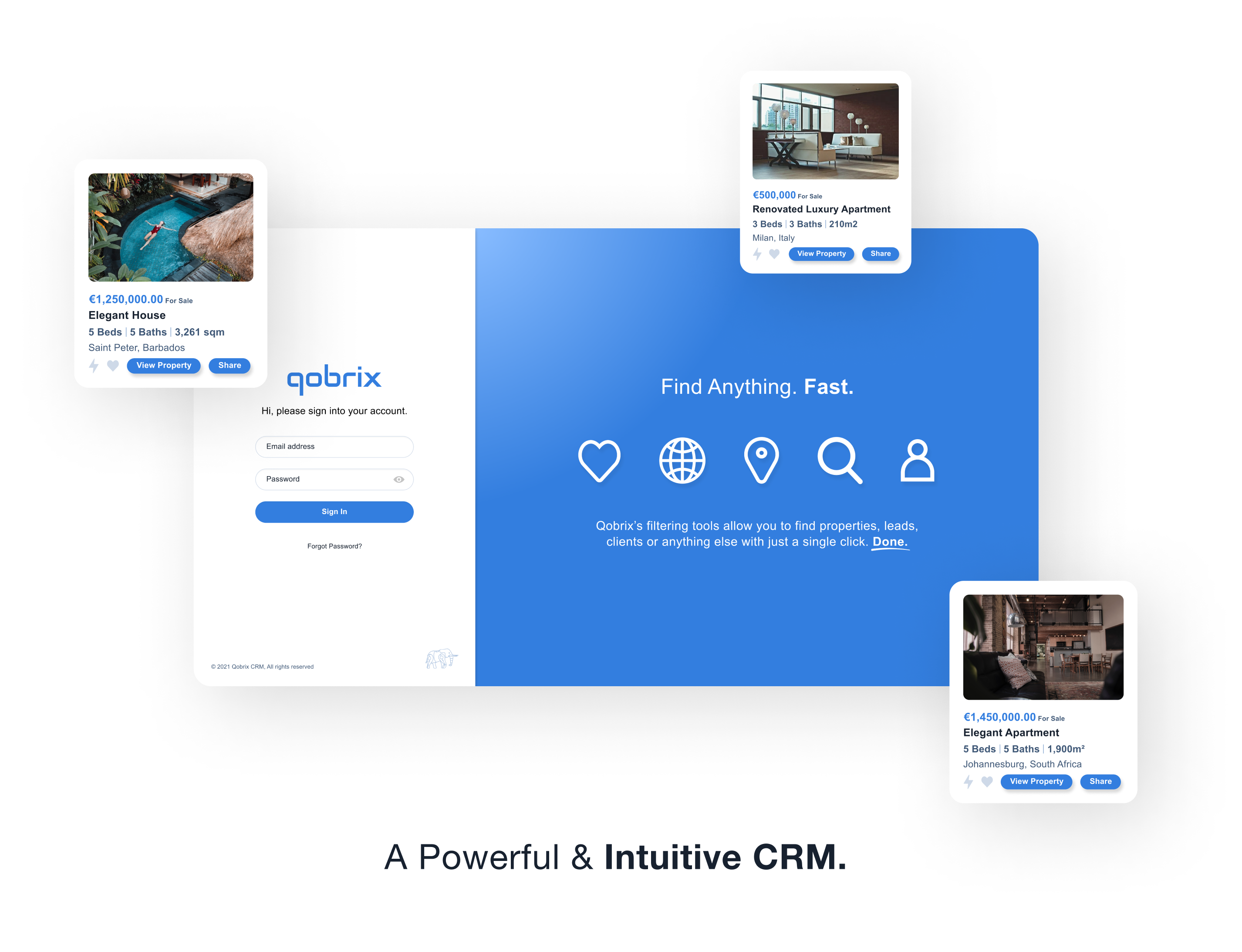screenshot of Qobrix CRM